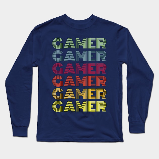 Gamer Vintage Long Sleeve T-Shirt by Rayrock76